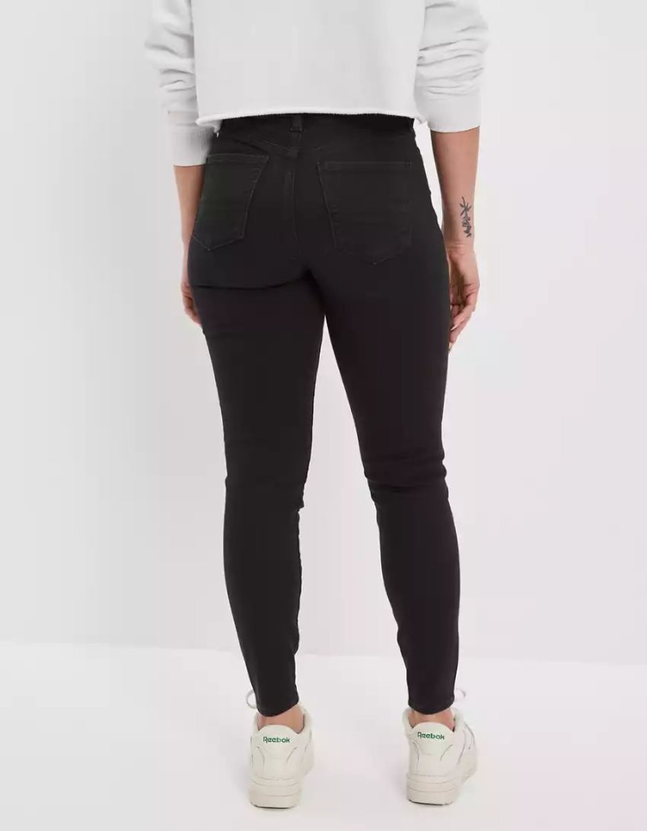 Jean American Eagle AE Ne(x)t Level Curvy Jegging Noir Lavage Femme | TWZ-47874680